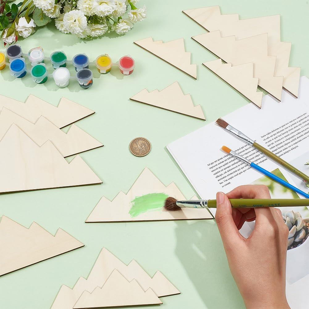 NBEADS 12 Piezas Montañas de Madera Sin Terminar para DIY