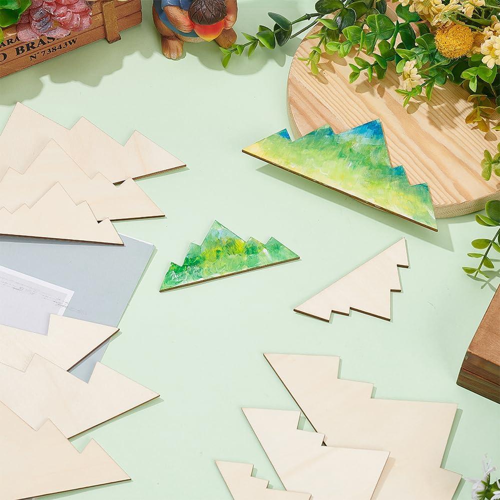 NBEADS 12 Piezas Montañas de Madera Sin Terminar para DIY