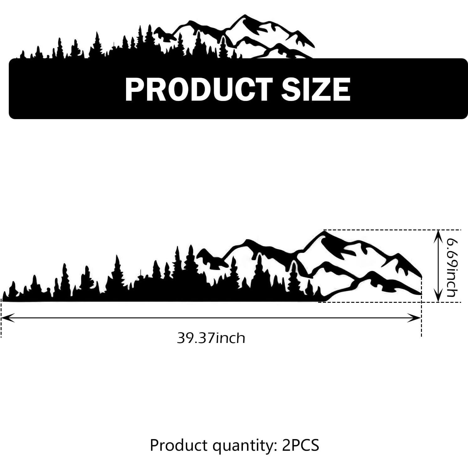 Calcomanías de Vinilo MOXRUQ Montañas y Árboles 1.00m x 0.17m