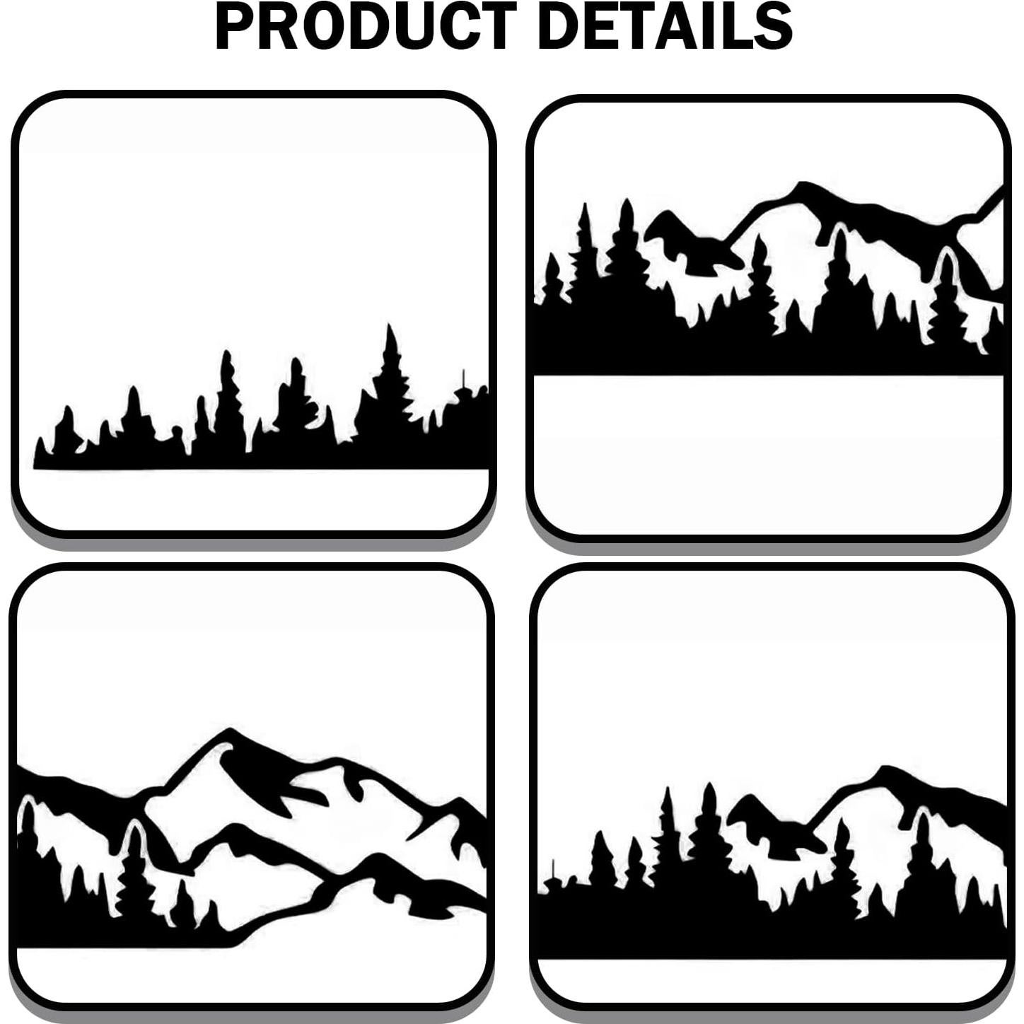 Calcomanías de Vinilo MOXRUQ Montañas y Árboles 1.00m x 0.17m
