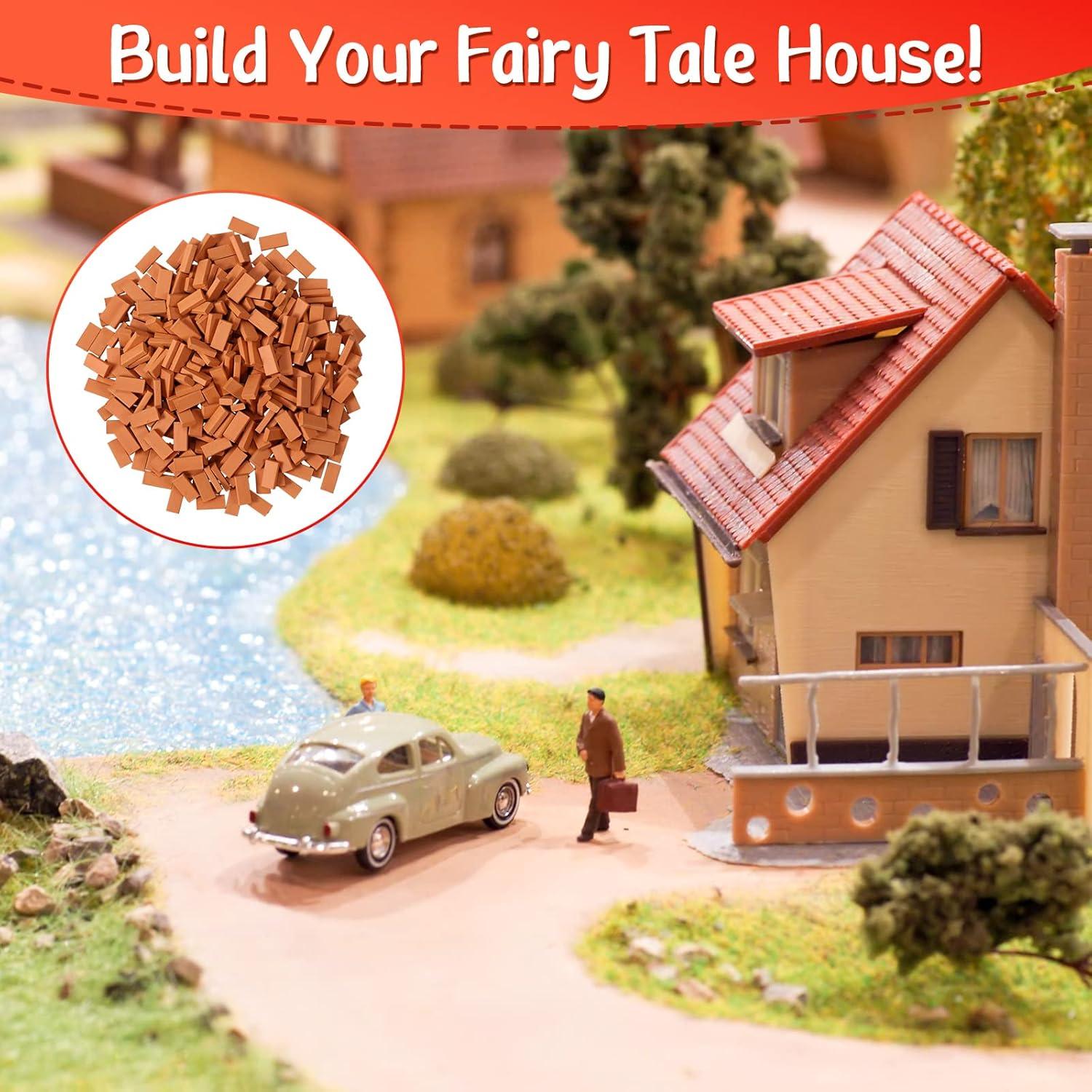 Civaner 350 Piezas Mini Ladrillos Rojo para Manualidades 1:35