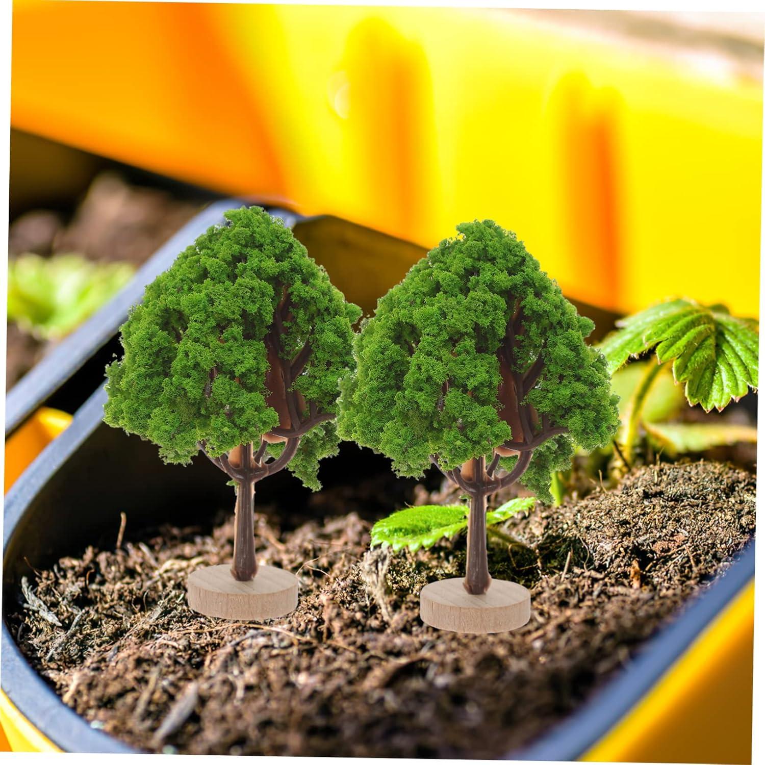 4 Árboles Miniatura VALICLUD para Escenografía DIY Verde