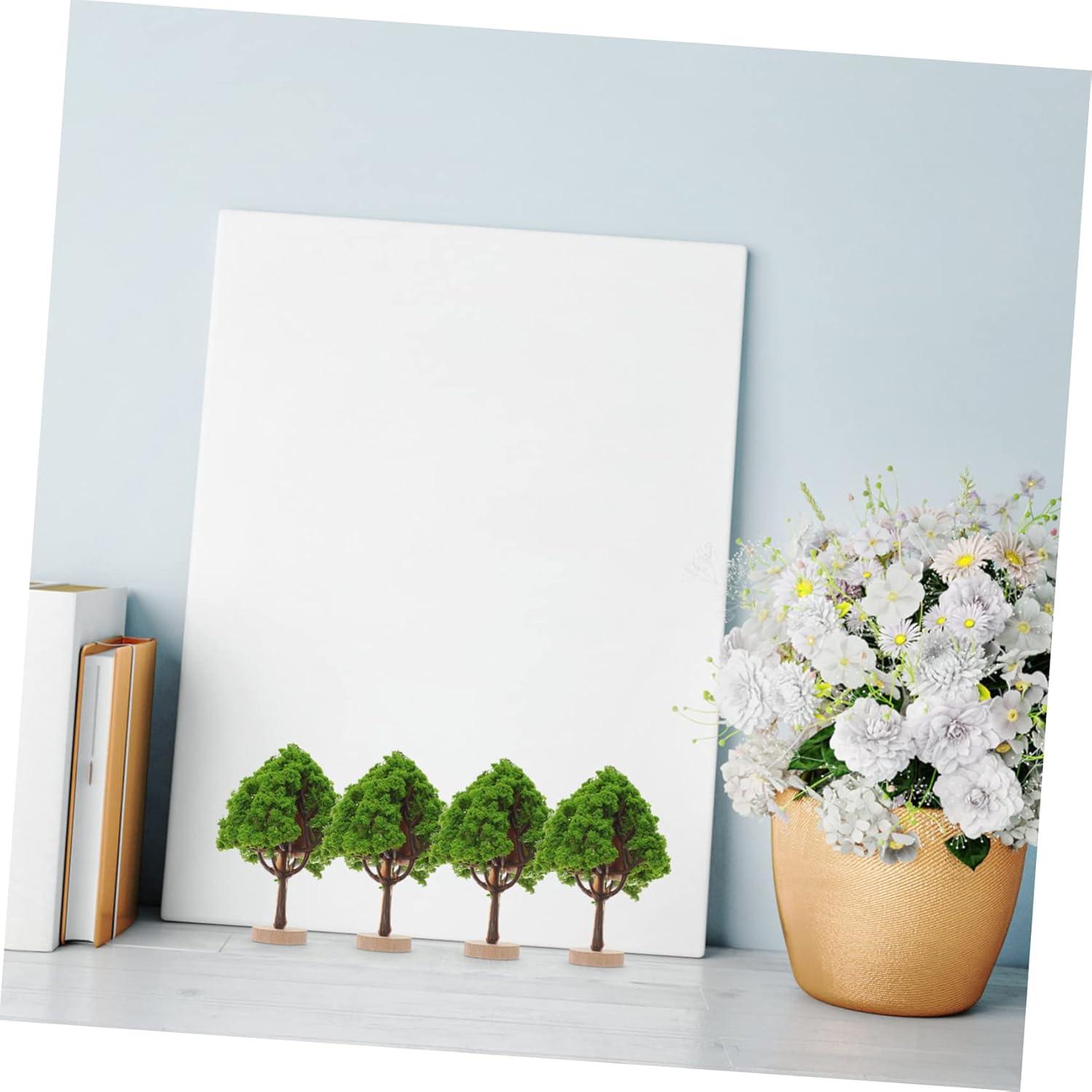 4 Árboles Miniatura VALICLUD para Escenografía DIY Verde