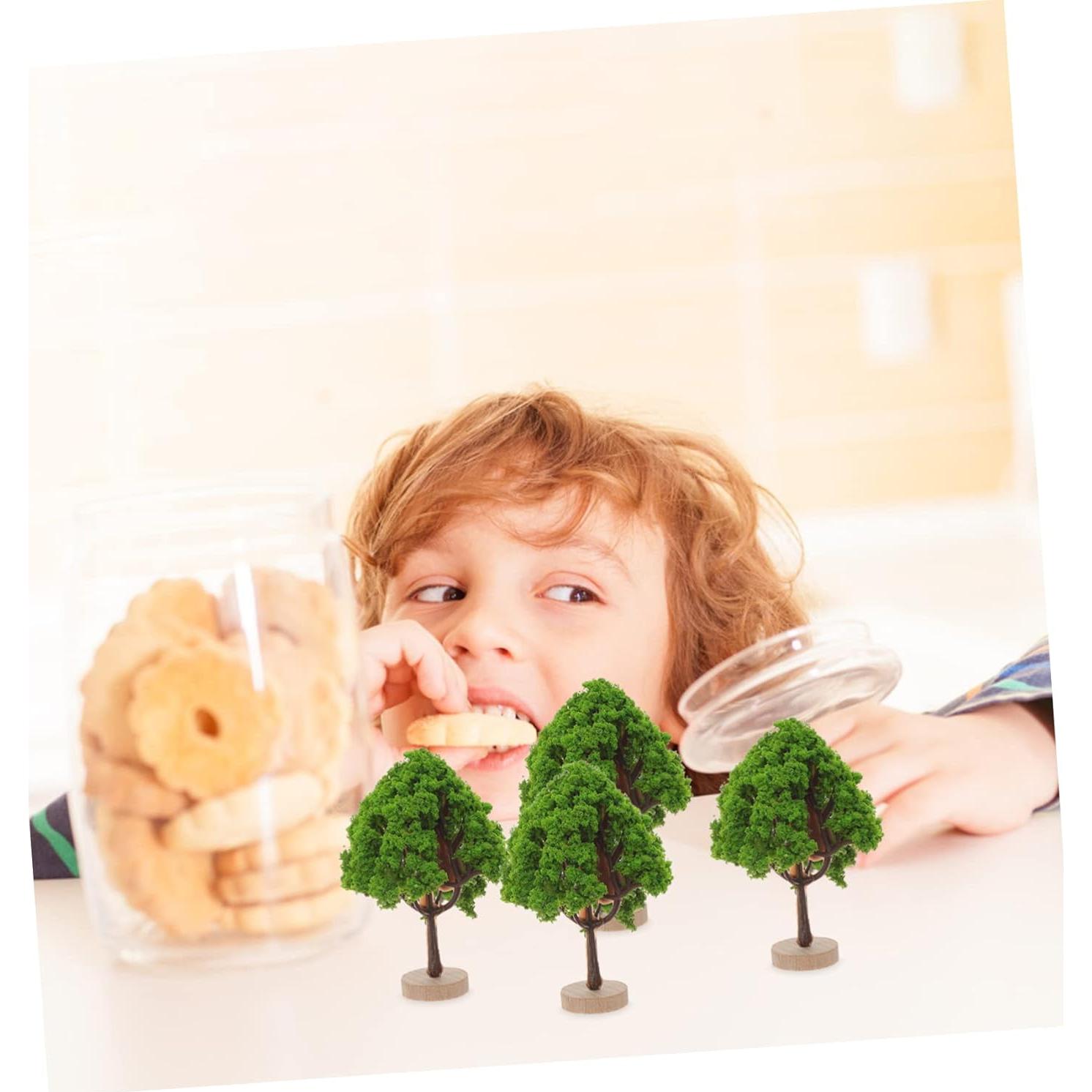 4 Árboles Miniatura VALICLUD para Escenografía DIY Verde