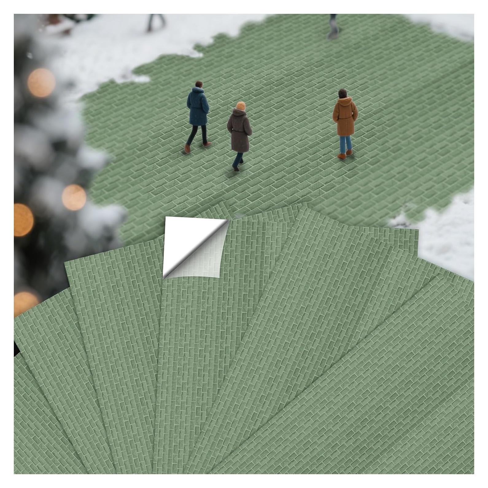 Warmtree 6 Pcs Alfombrillas de Calle de Adoquín Autoadhesivas