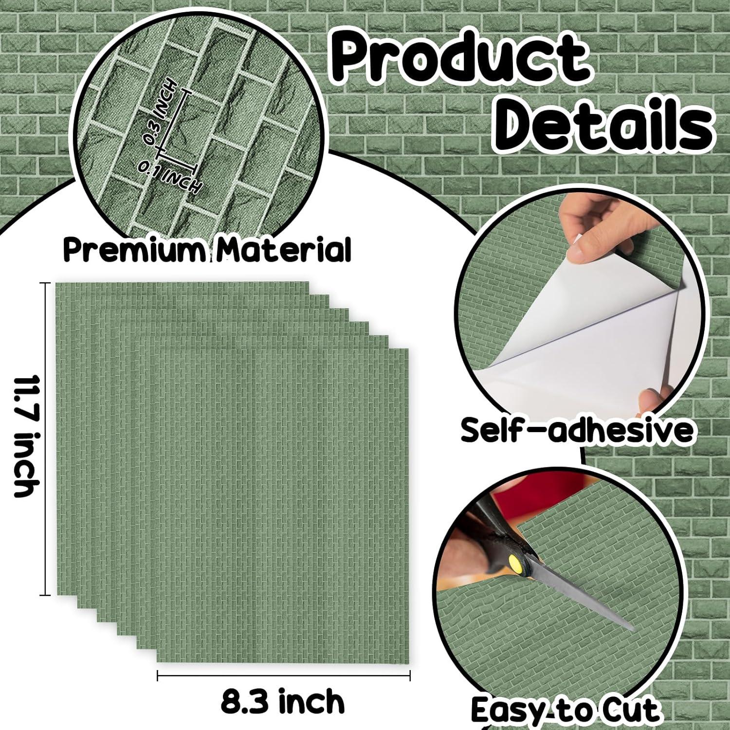 Warmtree 6 Pcs Alfombrillas de Calle de Adoquín Autoadhesivas