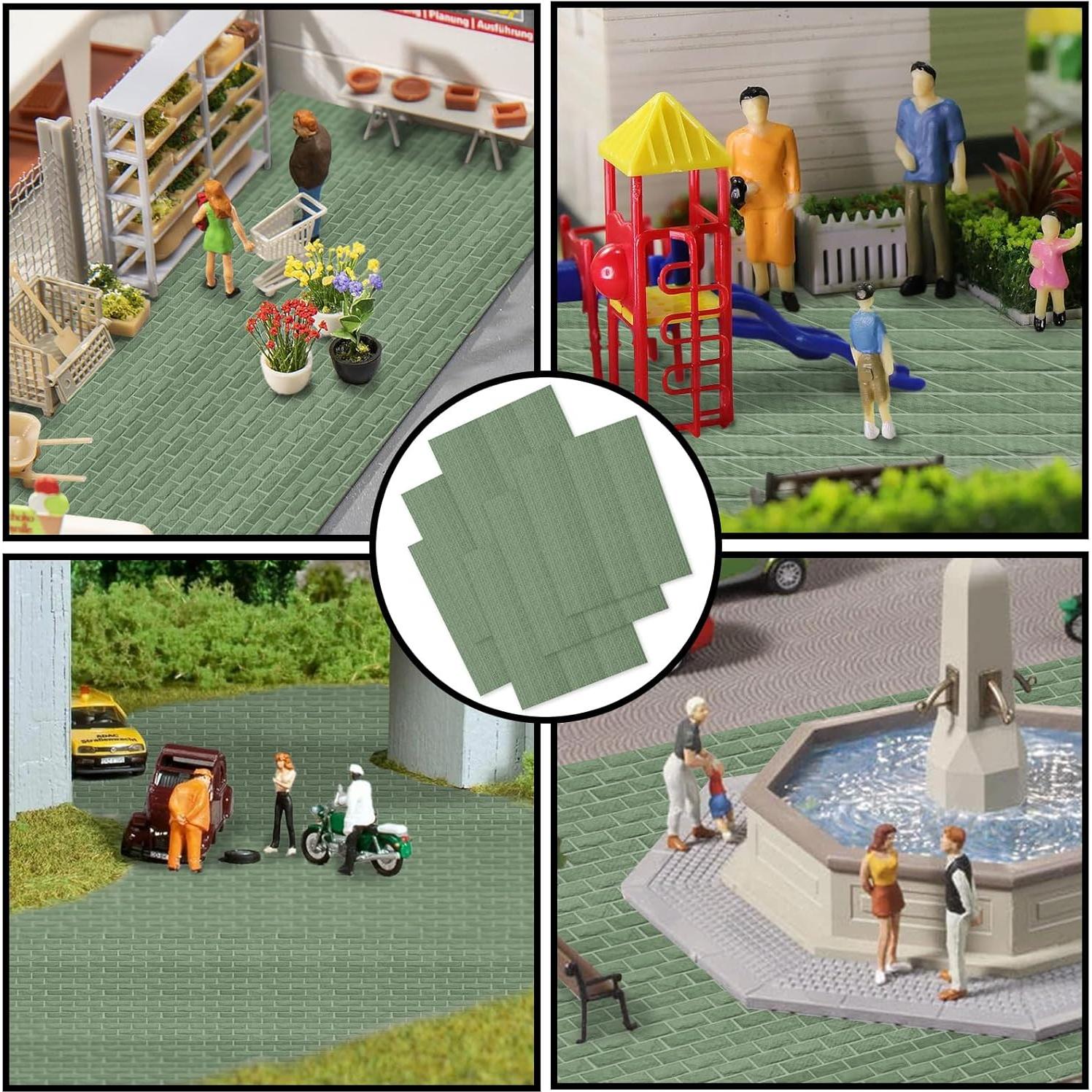 Warmtree 6 Pcs Alfombrillas de Calle de Adoquín Autoadhesivas