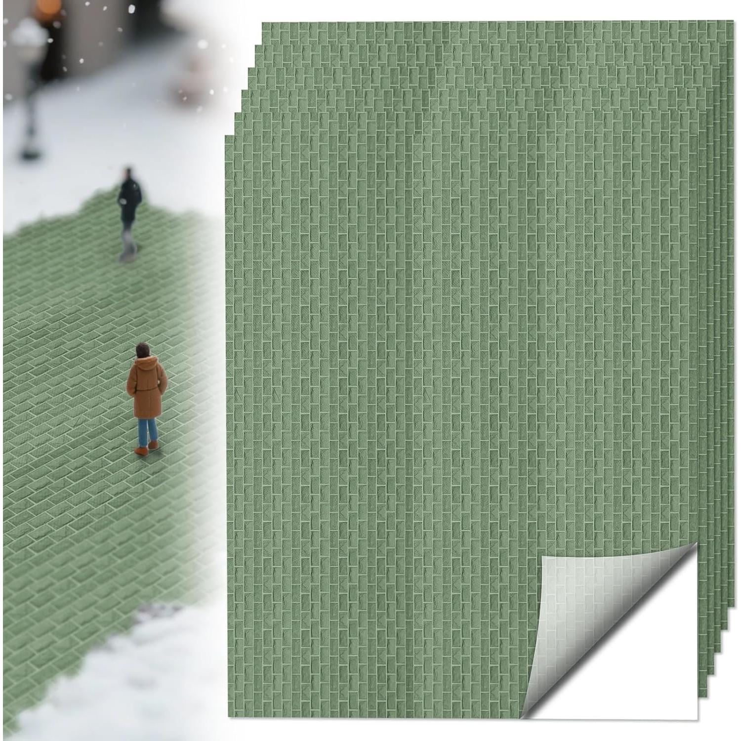 Warmtree 6 Pcs Alfombrillas de Calle de Adoquín Autoadhesivas