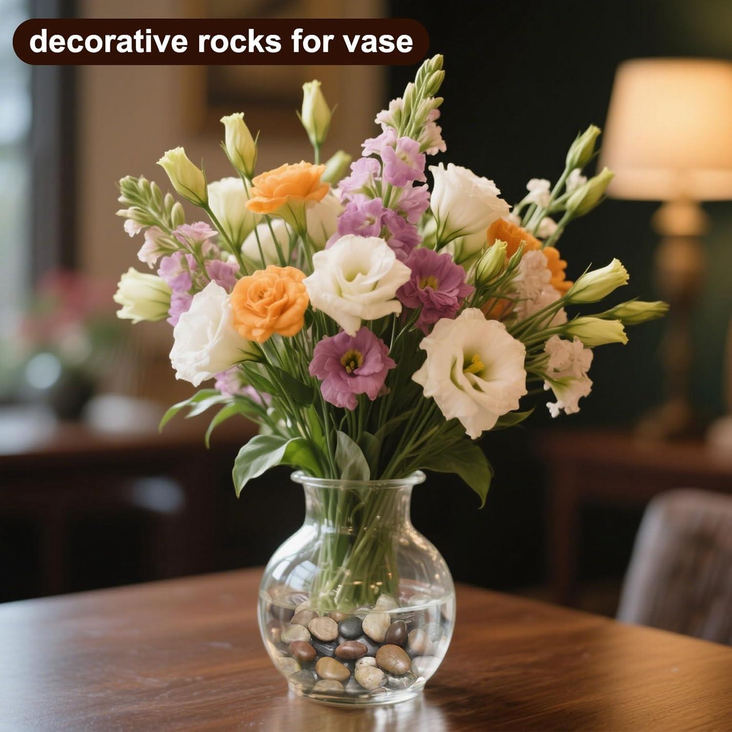 Rocas de Río Pulidas Calofulston 1kg Mezcladas para Jardín