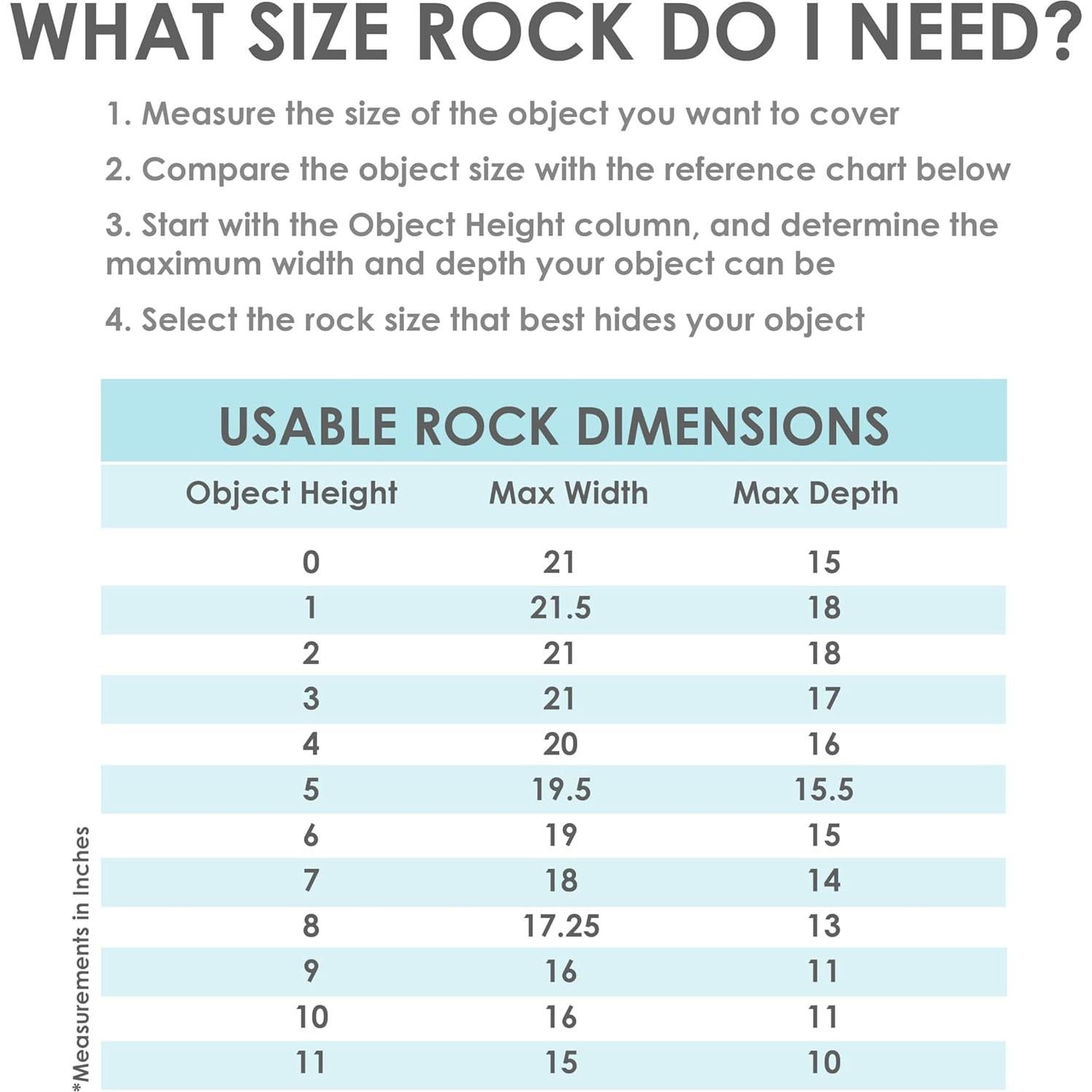 Cubierta de Roca Falsa Sunnydaze 14" H Gris para Jardín