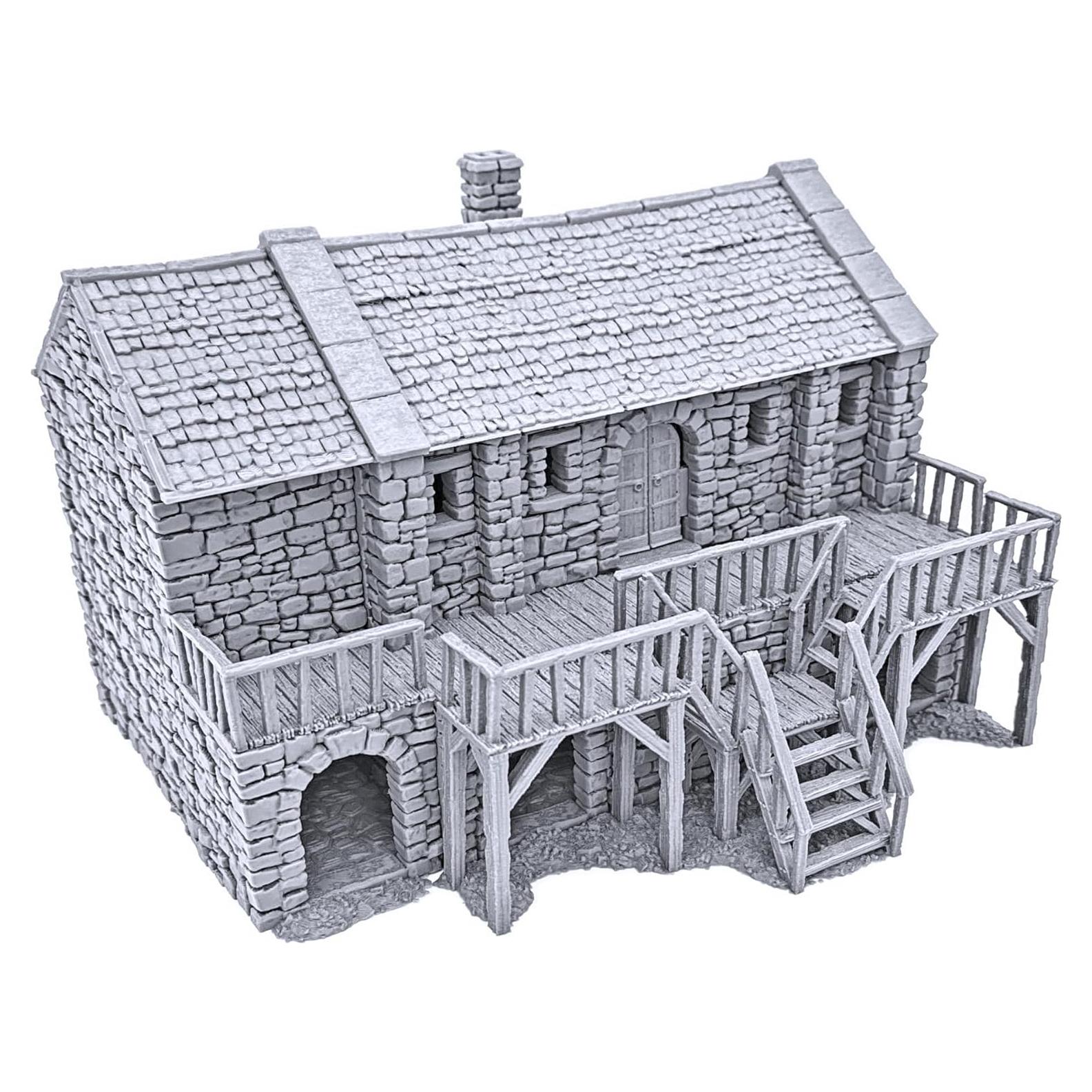 Escenografía Impresa 3D EnderToys Cuarteles de Roca Negra 28mm