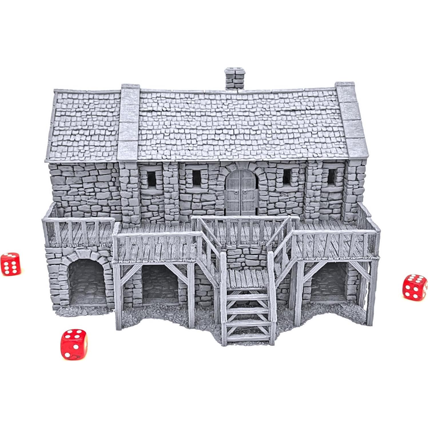 Escenografía Impresa 3D EnderToys Cuarteles de Roca Negra 28mm