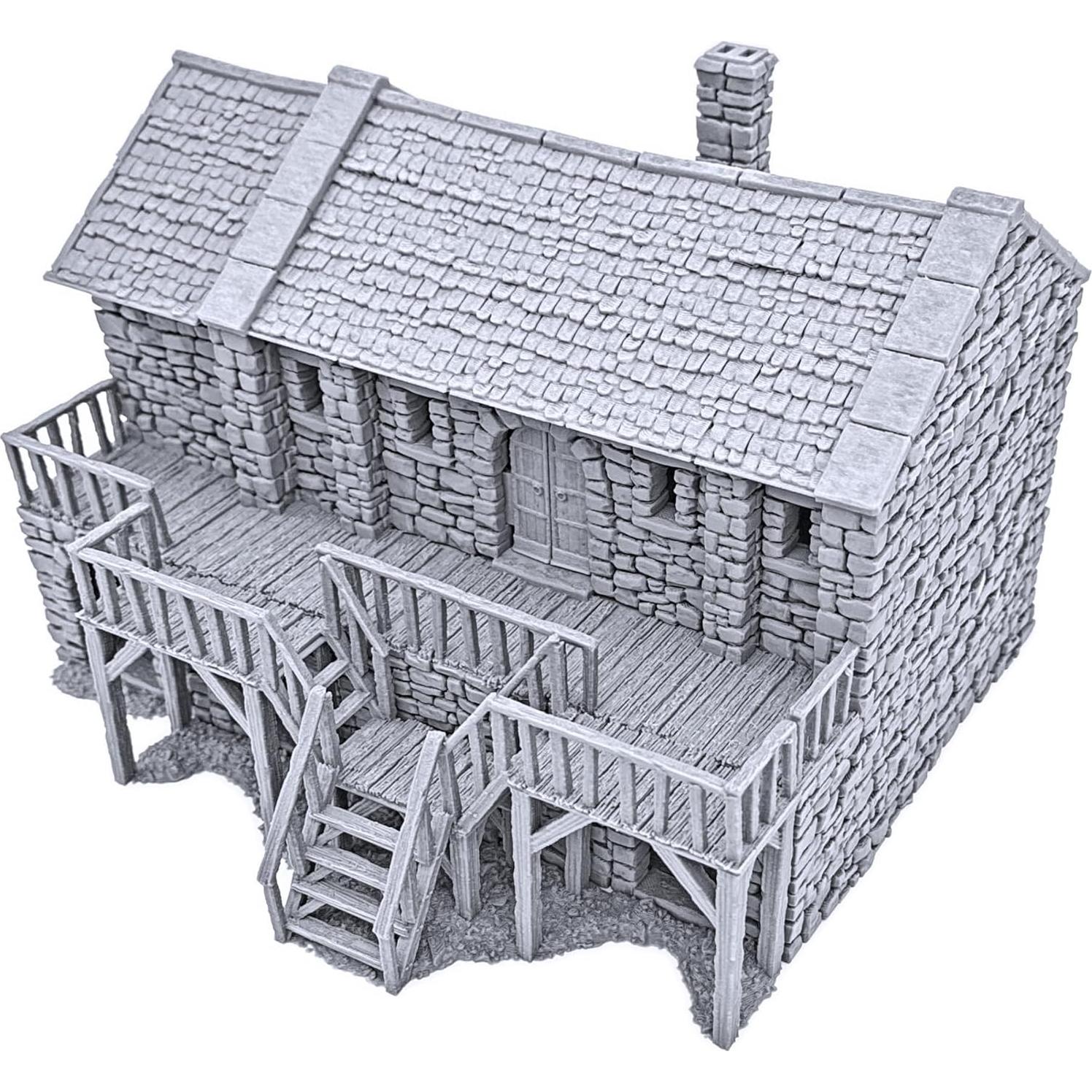 Escenografía Impresa 3D EnderToys Cuarteles de Roca Negra 28mm