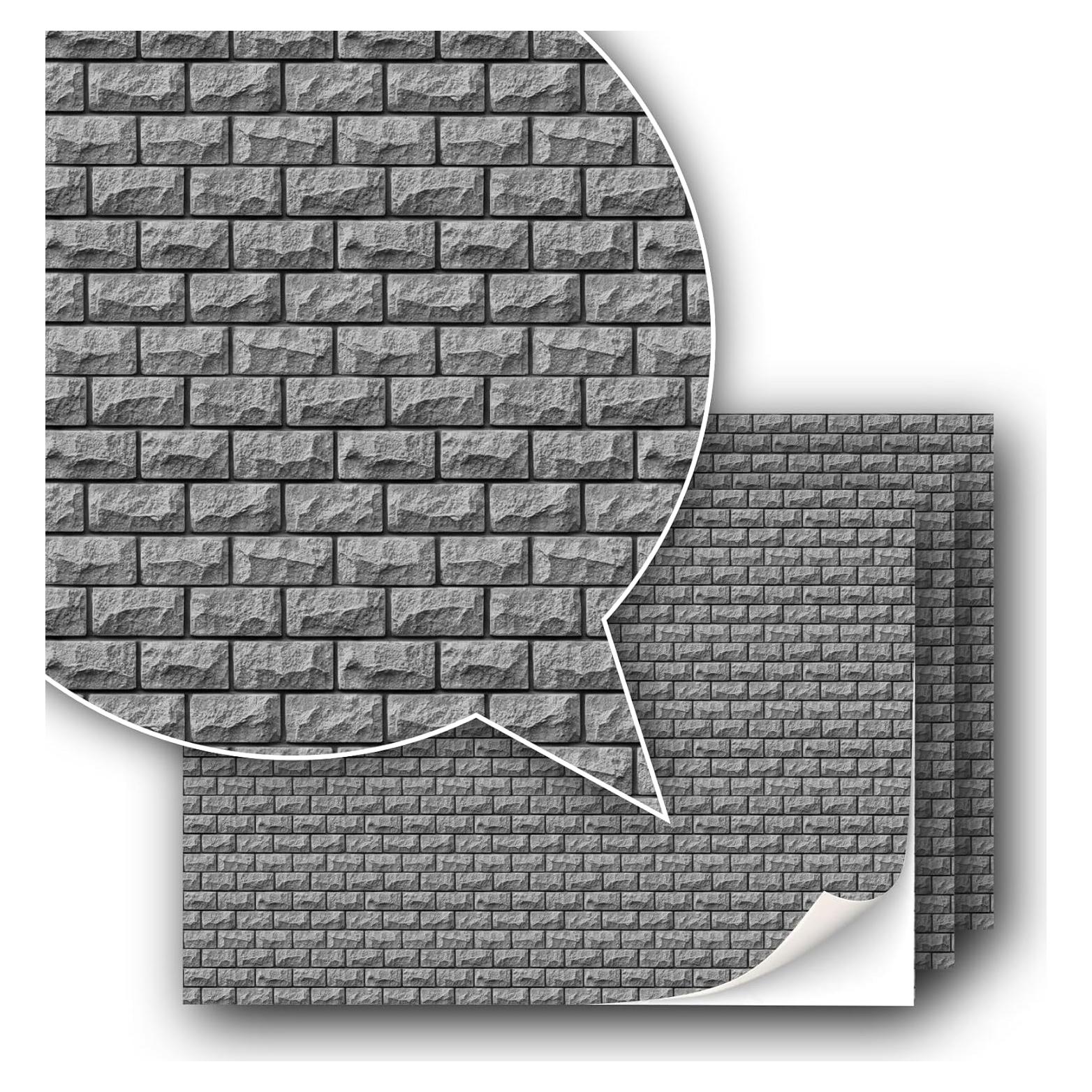 3 Hojas de Película Autoadhesiva para Revestimiento de Paredes - TexturKontor - Escala 1:87