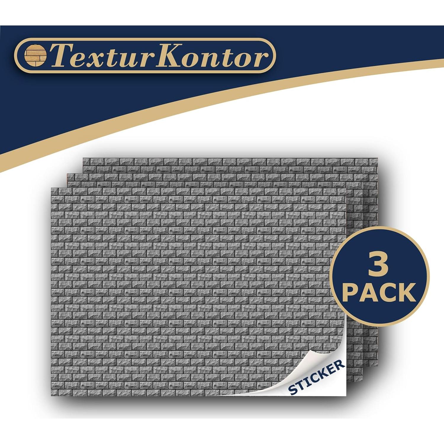 3 Hojas de Película Autoadhesiva para Revestimiento de Paredes - TexturKontor - Escala 1:87