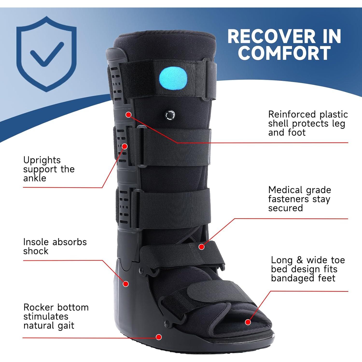 Bota Inflable Alta Veanvoky para Fractura de Tobillo - Pequeña