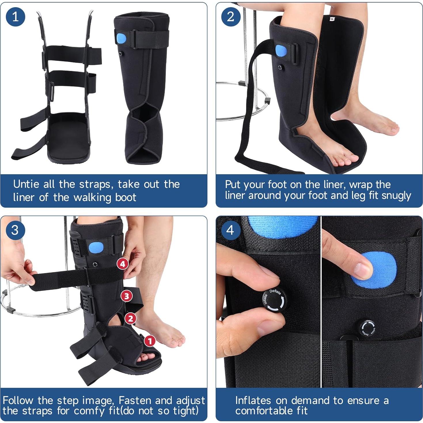 Bota Inflable Alta Veanvoky para Fractura de Tobillo - Pequeña