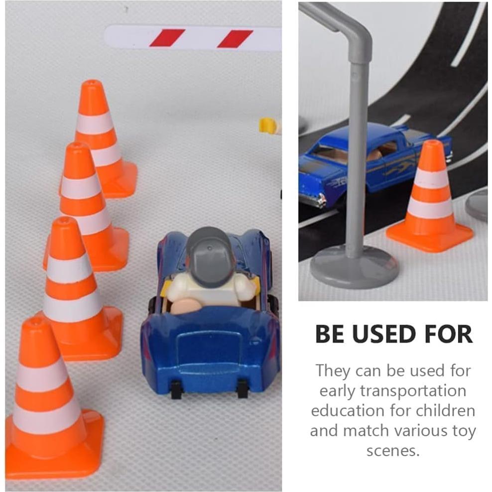 14 Mini Conos de Tráfico Naranjas Dwuww para Dioramas