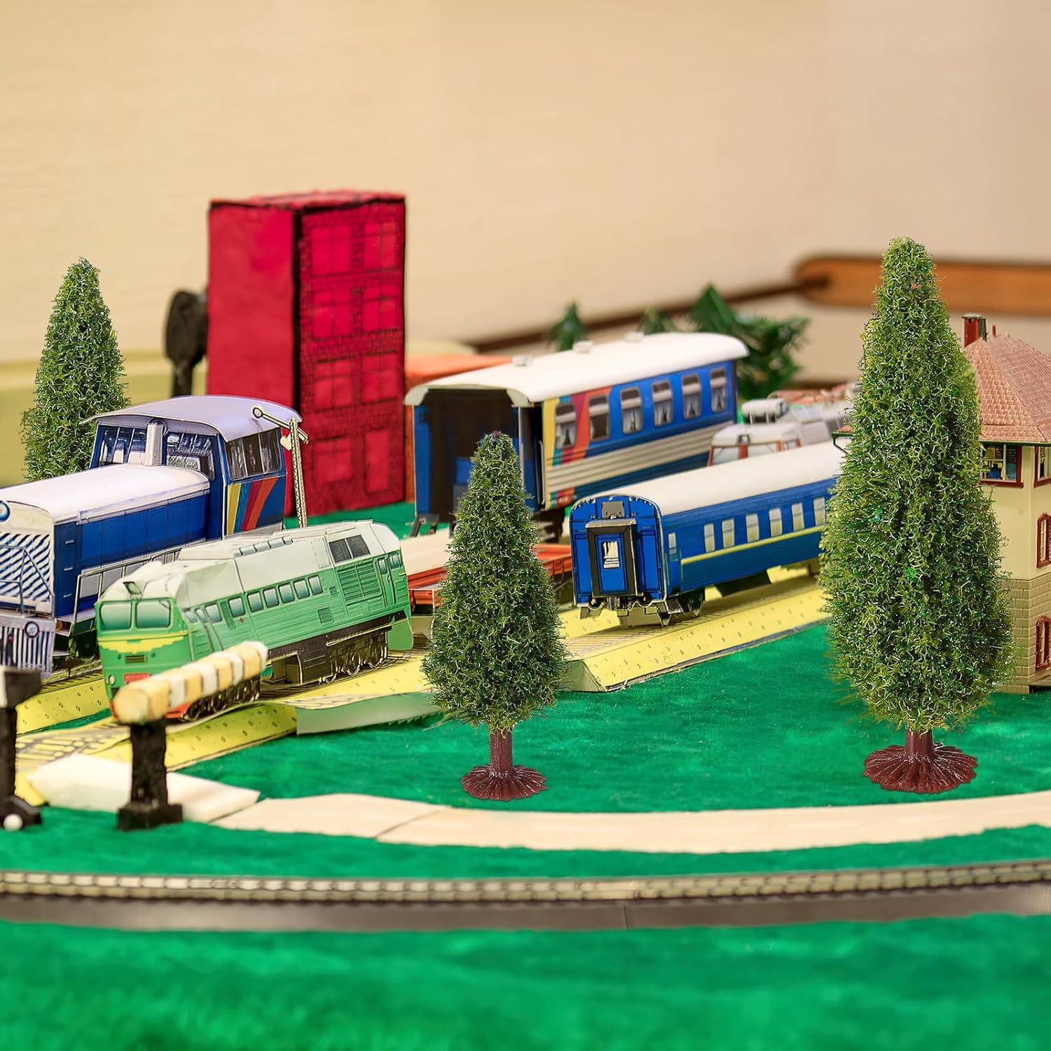 Miniaturas de Árboles en Escala VOSAREA 15pcs Verde para Dioramas