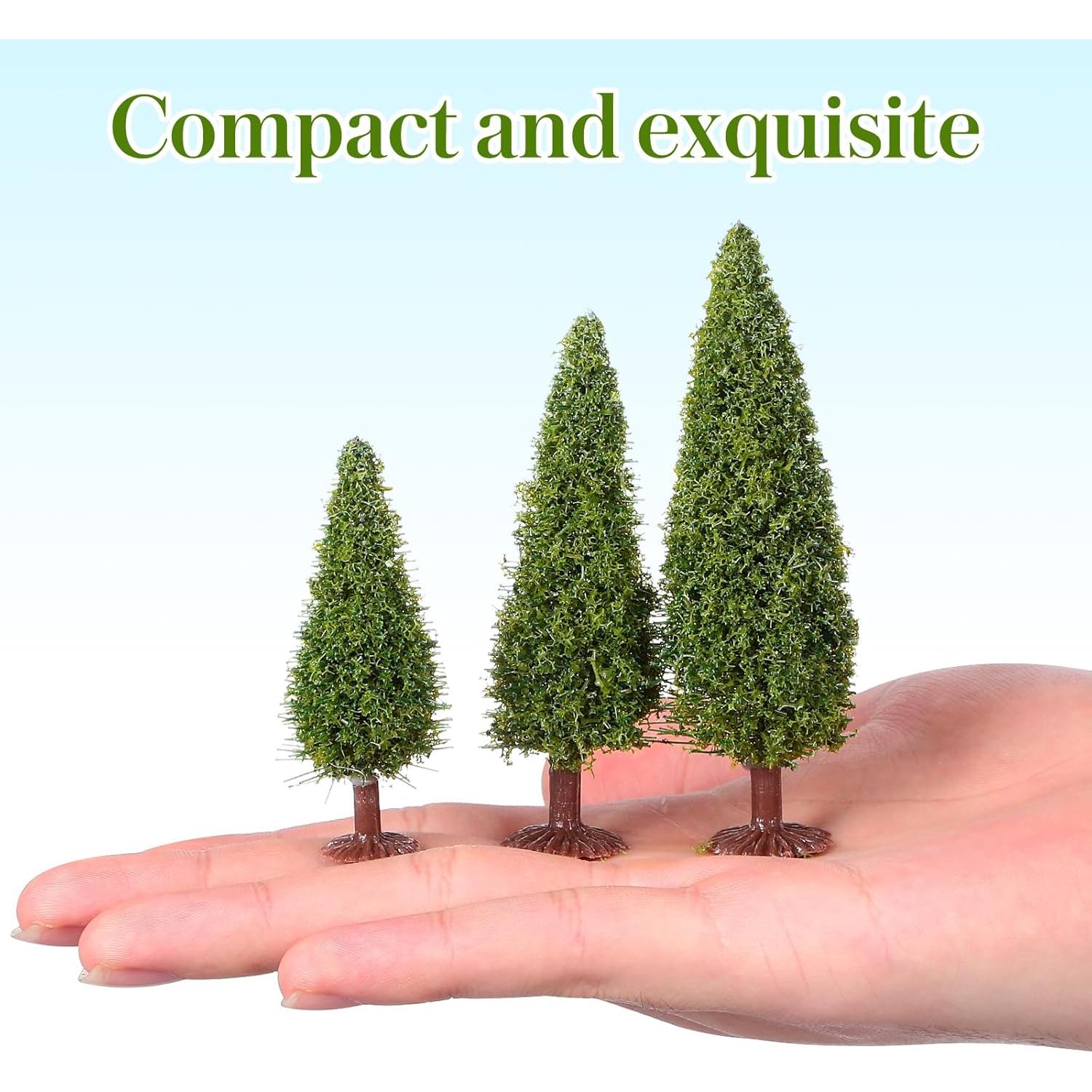 Miniaturas de Árboles en Escala VOSAREA 15pcs Verde para Dioramas
