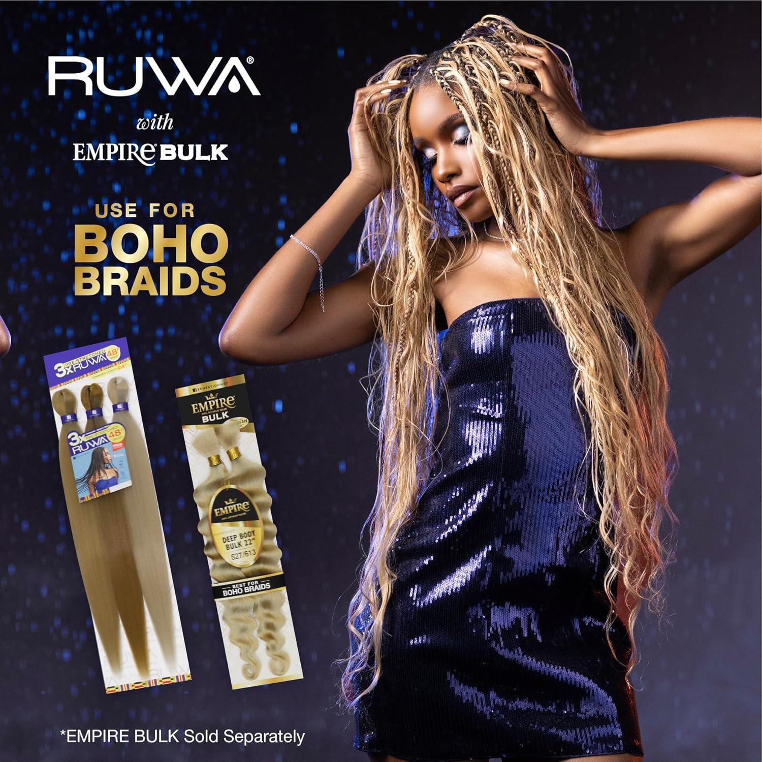 Cabello trenzado pre estirado Sensationnel Ruwa 121.92 cm 1B