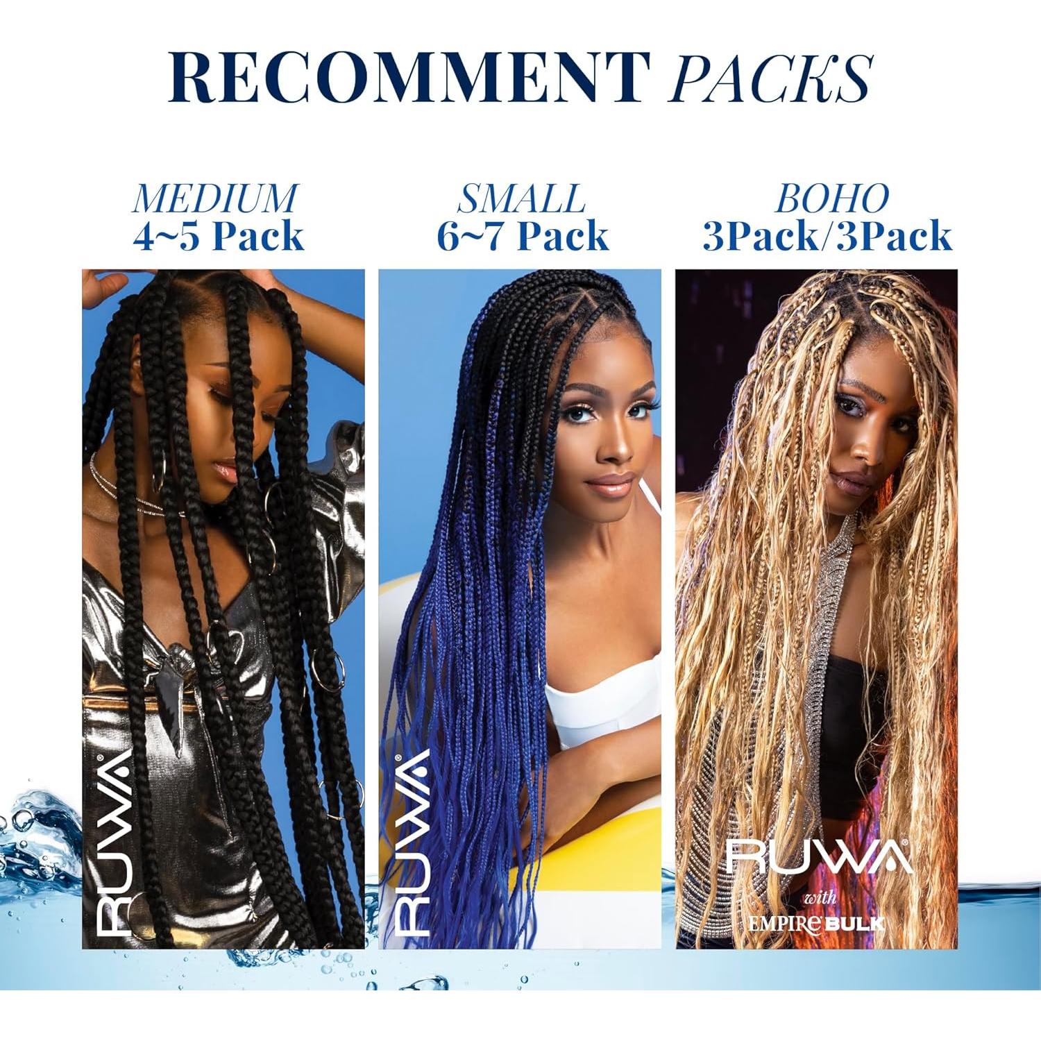 Cabello trenzado pre estirado Sensationnel Ruwa 121.92 cm 1B