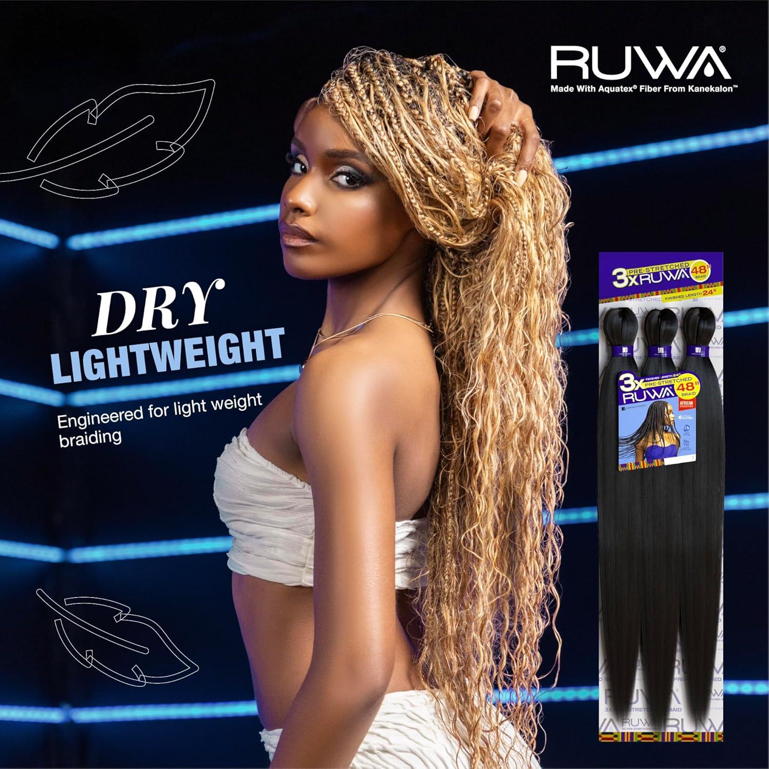 Cabello trenzado pre estirado Sensationnel Ruwa 121.92 cm 1B