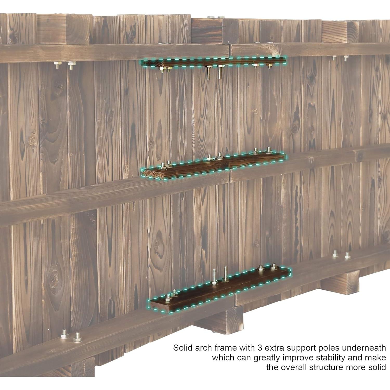 Puente de Jardín de Madera de Abeto Reliancer 1.5m Arco Decorativo