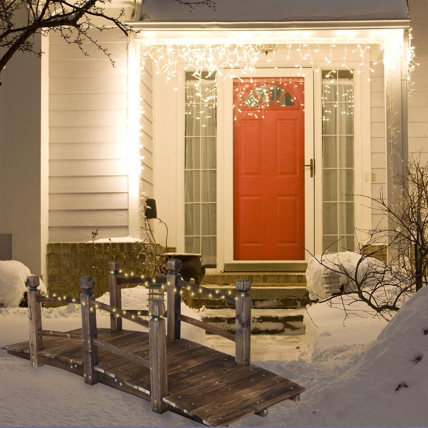 Puente de Jardín de Madera de Abeto Reliancer 1.5m Arco Decorativo