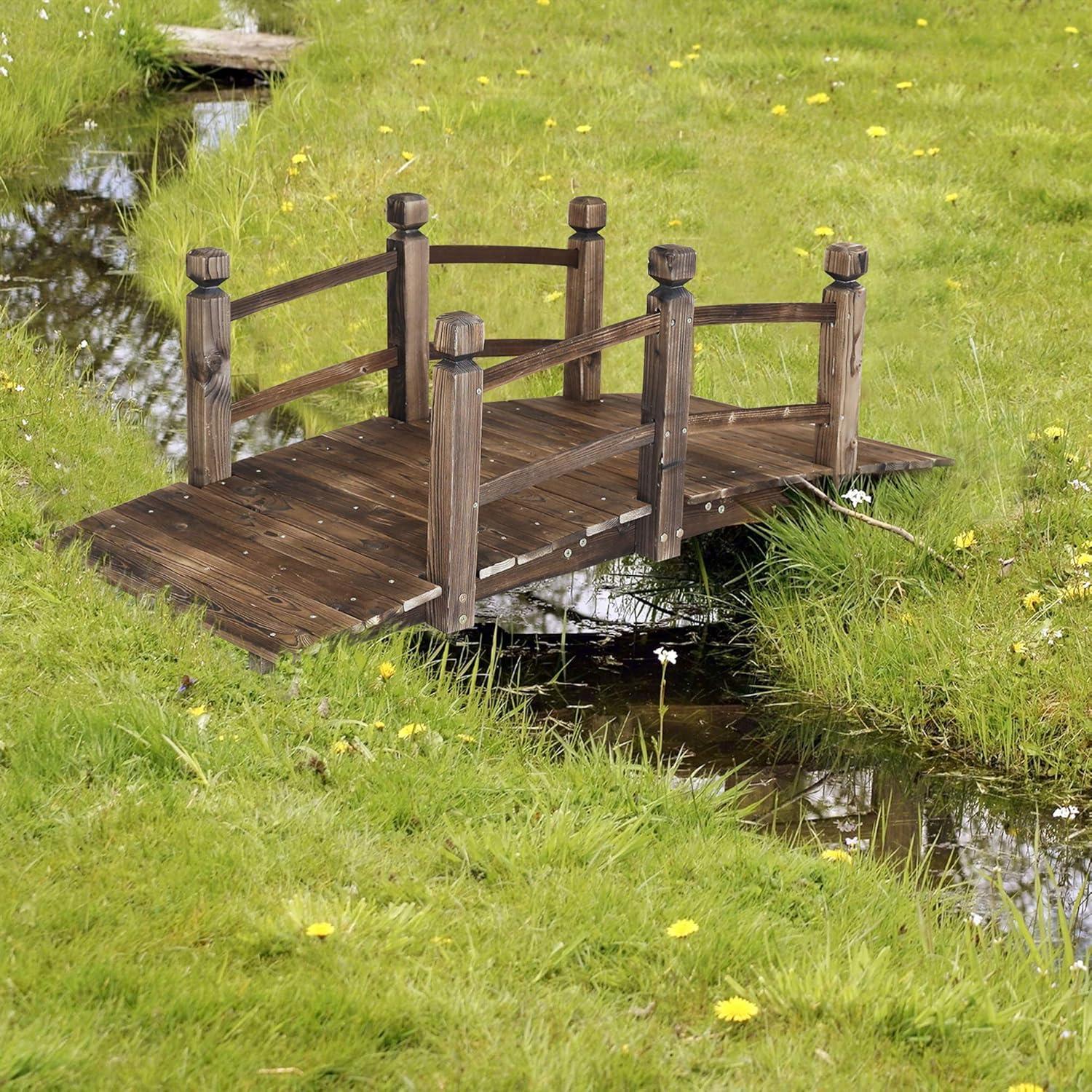 Puente de Jardín de Madera de Abeto Reliancer 1.5m Arco Decorativo