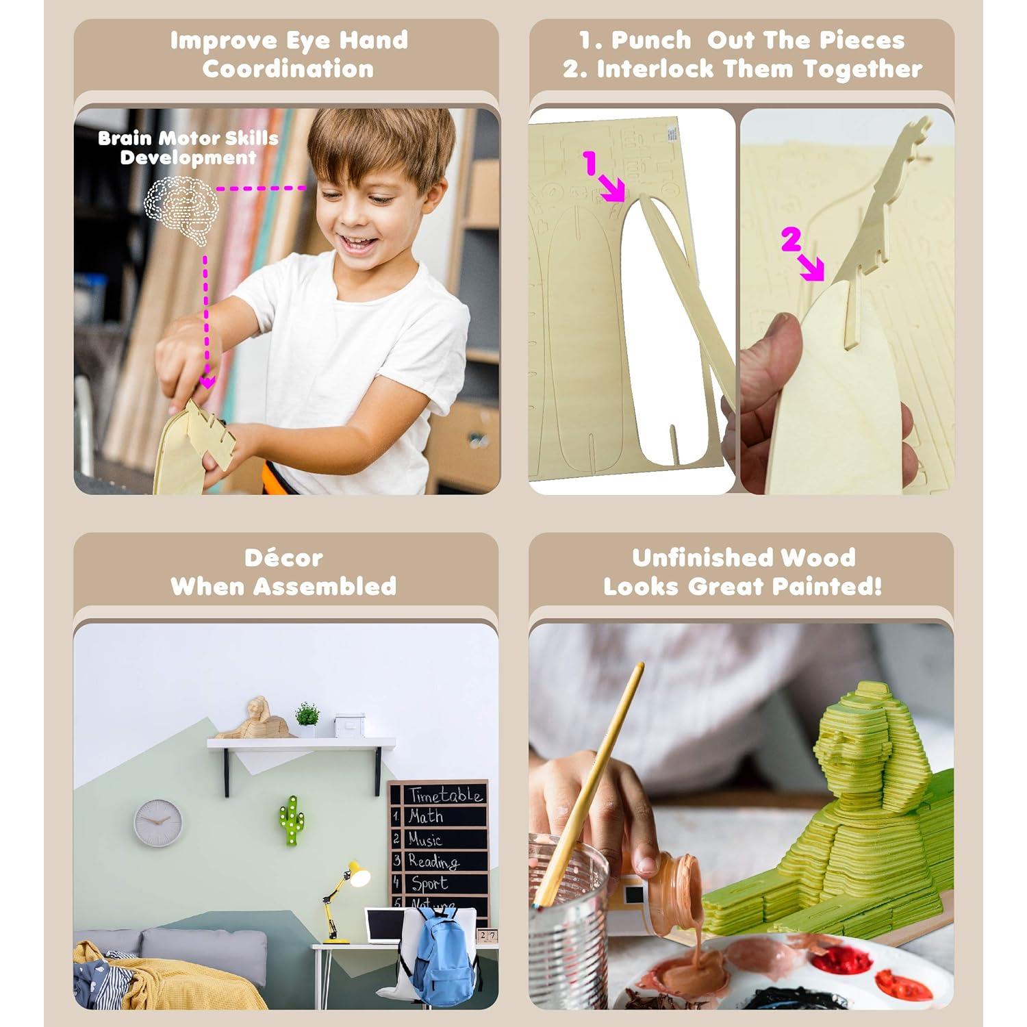 Rompecabezas 3D de Madera Puzzled Esfinge - 161 Piezas