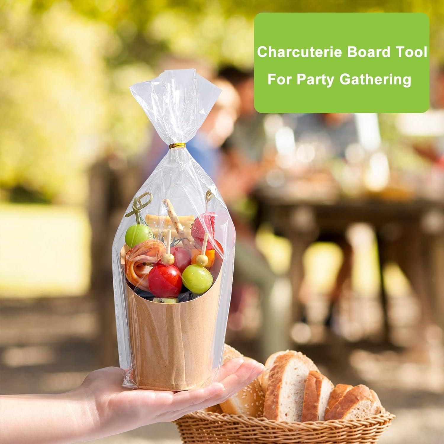 100 Tazas de Papel Desechables FSAH 12Oz con Palillos y Etiquetas