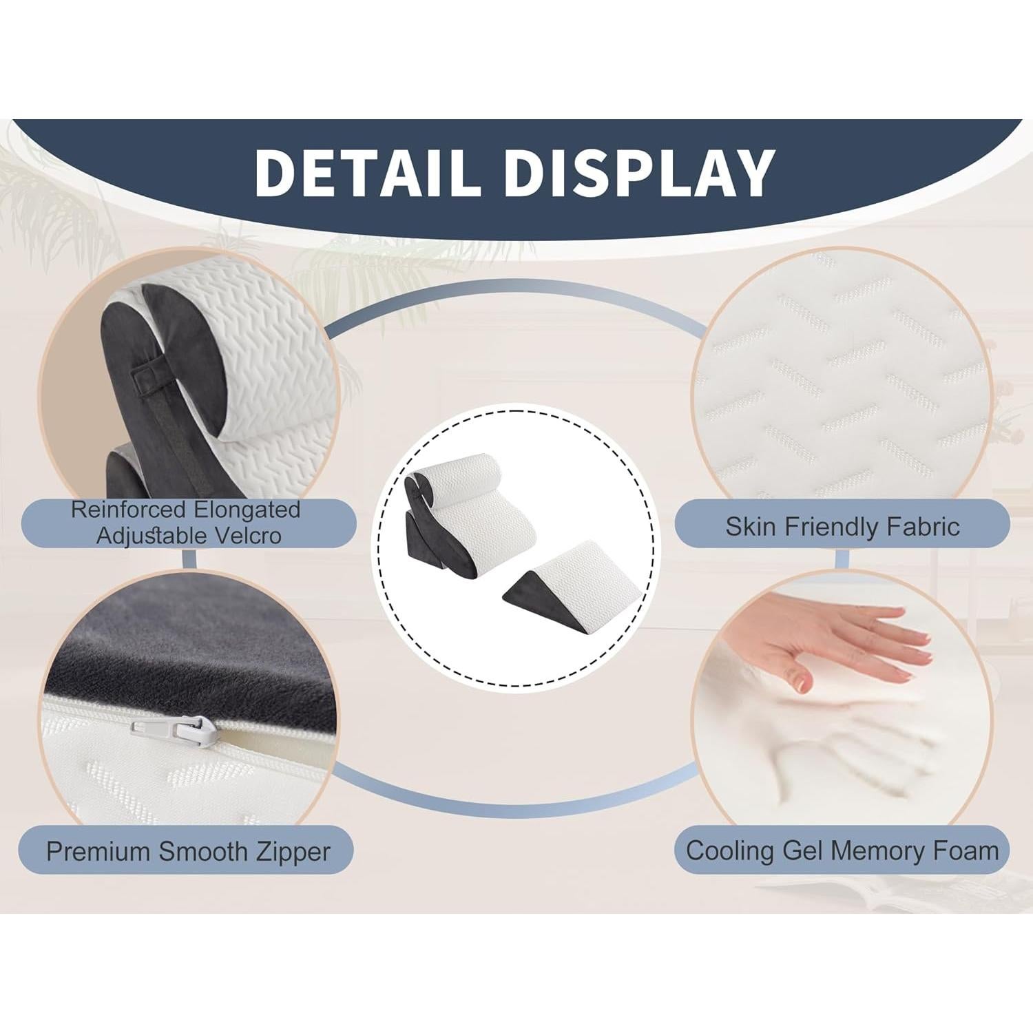 Juego de 4 Almohadas en Cuña WSOFRLAC Espuma Viscoelástica