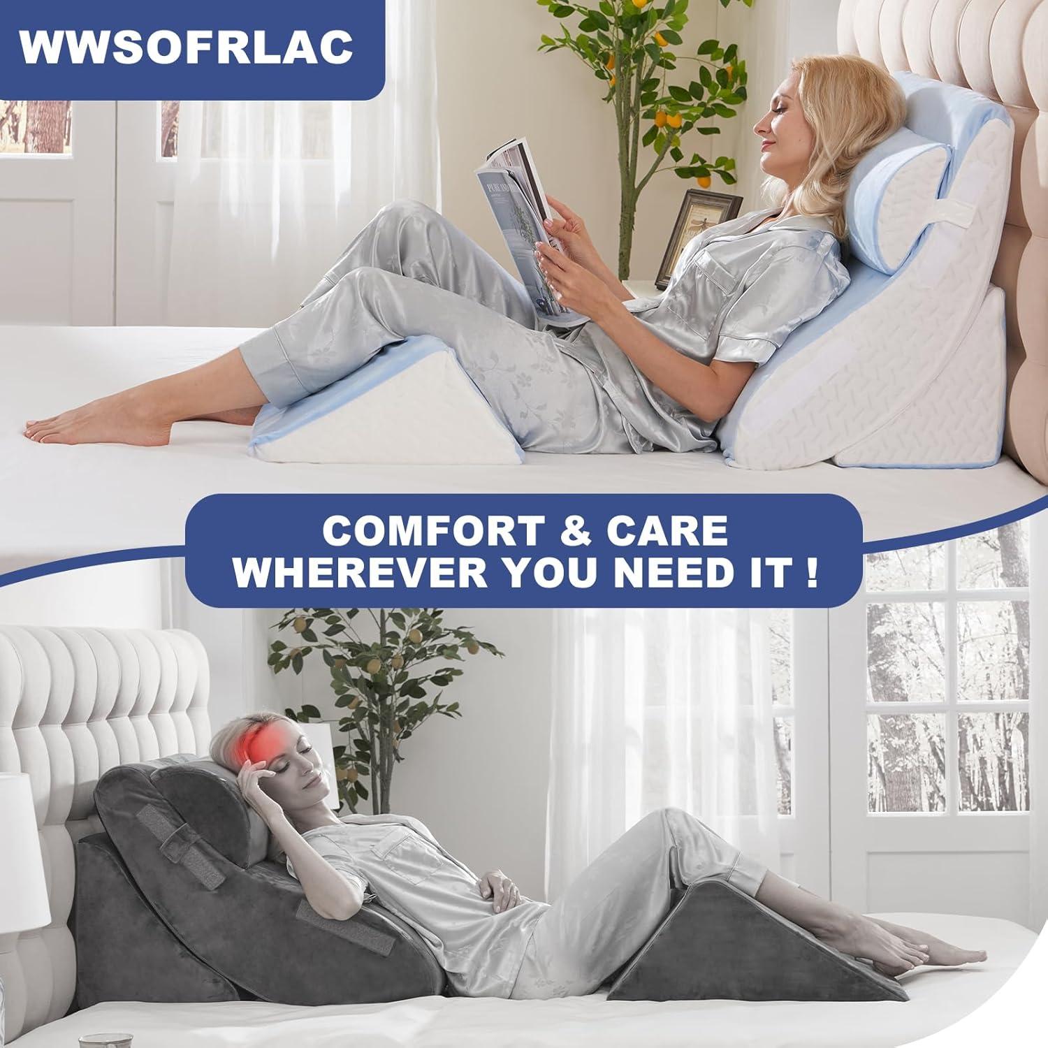 Juego de 4 Almohadas en Cuña WSOFRLAC Espuma Viscoelástica