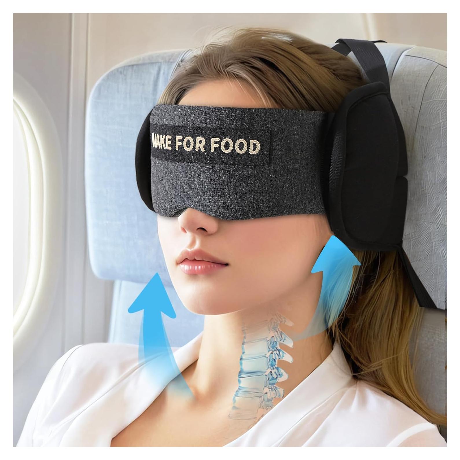 Almohada de viaje MICOCARE con máscara para ojos - Gris