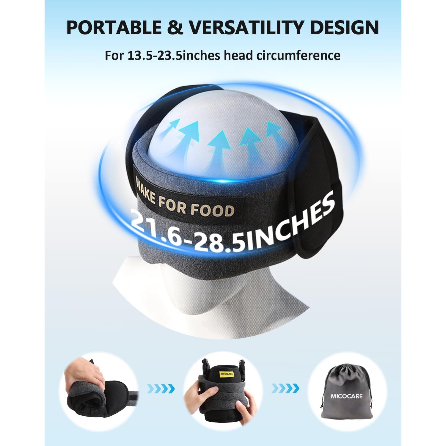 Almohada de viaje MICOCARE con máscara para ojos - Gris