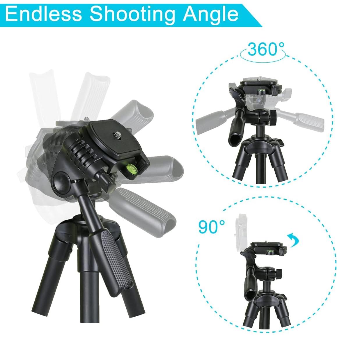 Trípode Endurax ETR60 para cámara y teléfono negro