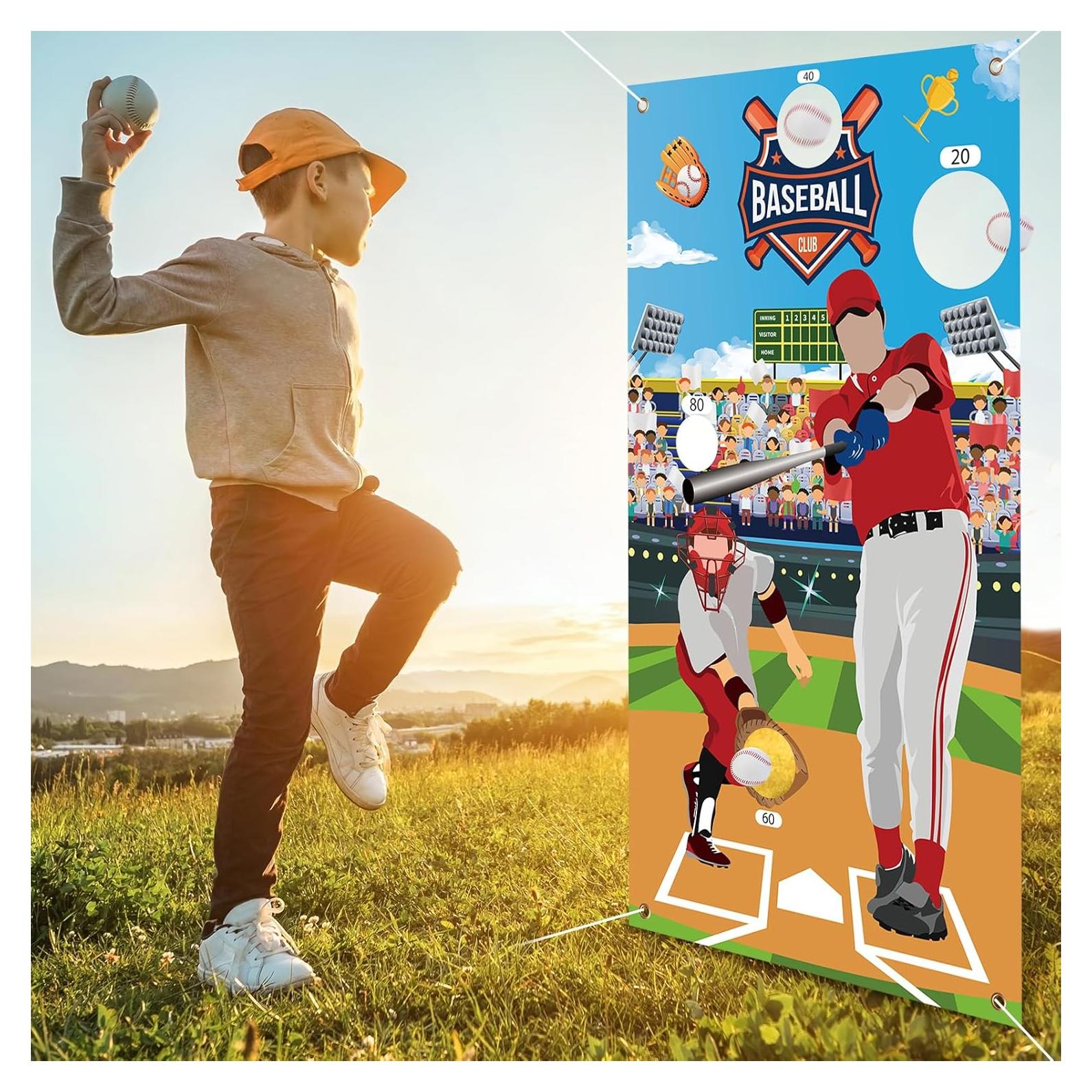 Decoración de Fiesta de Cumpleaños de Béisbol TEASIK - Banner 135 x 75 cm