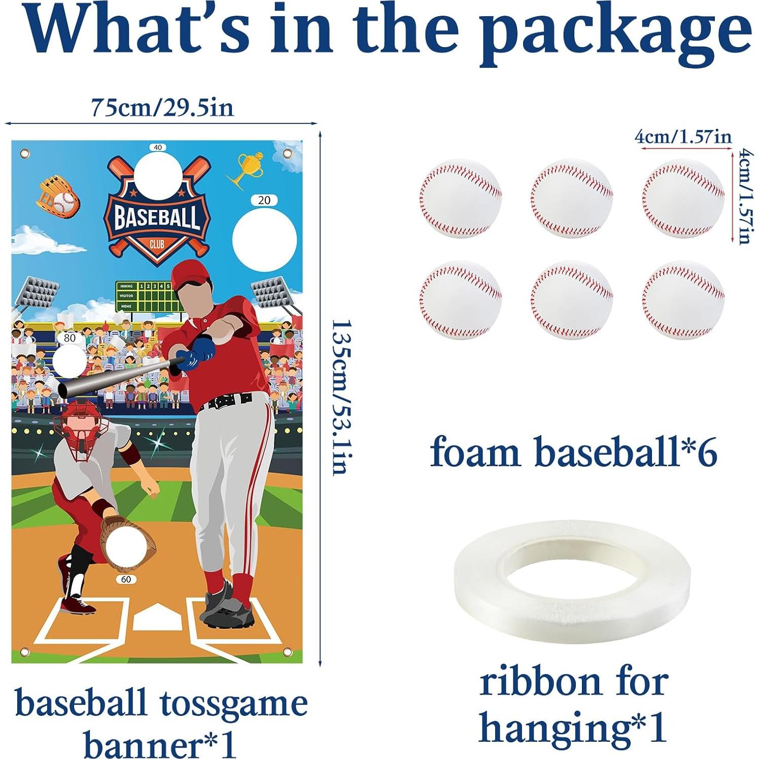Decoración de Fiesta de Cumpleaños de Béisbol TEASIK - Banner 135 x 75 cm