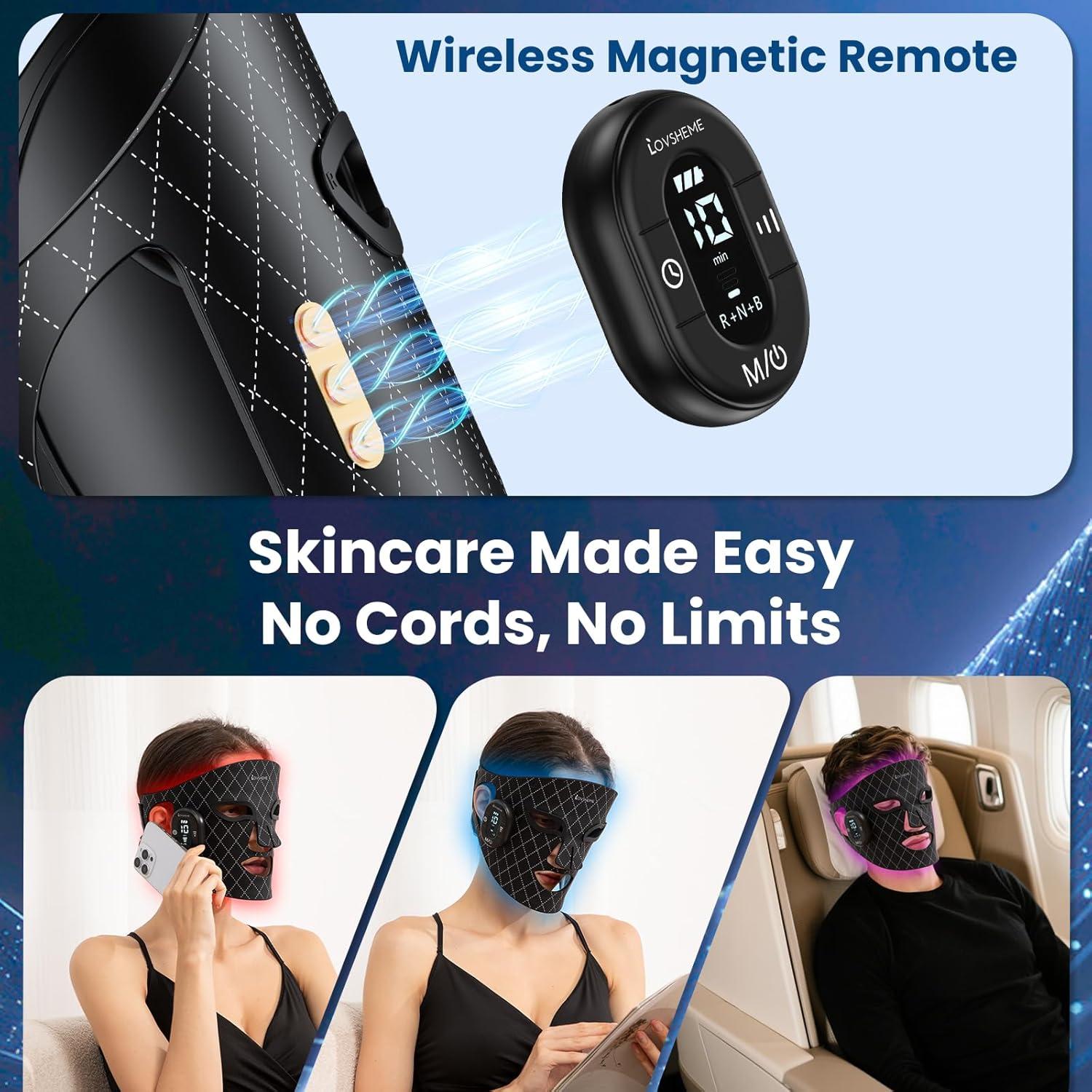 Máscara de Terapia de Luz Roja Inalámbrica Lovsheme 320 LEDs