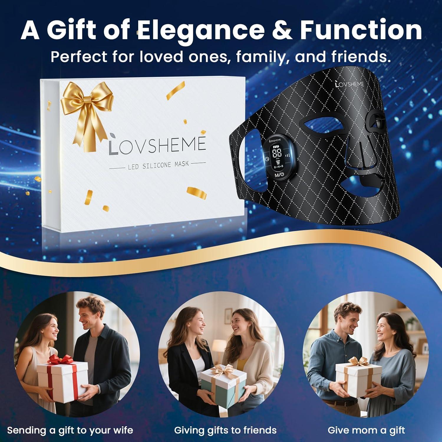 Máscara de Terapia de Luz Roja Inalámbrica Lovsheme 320 LEDs