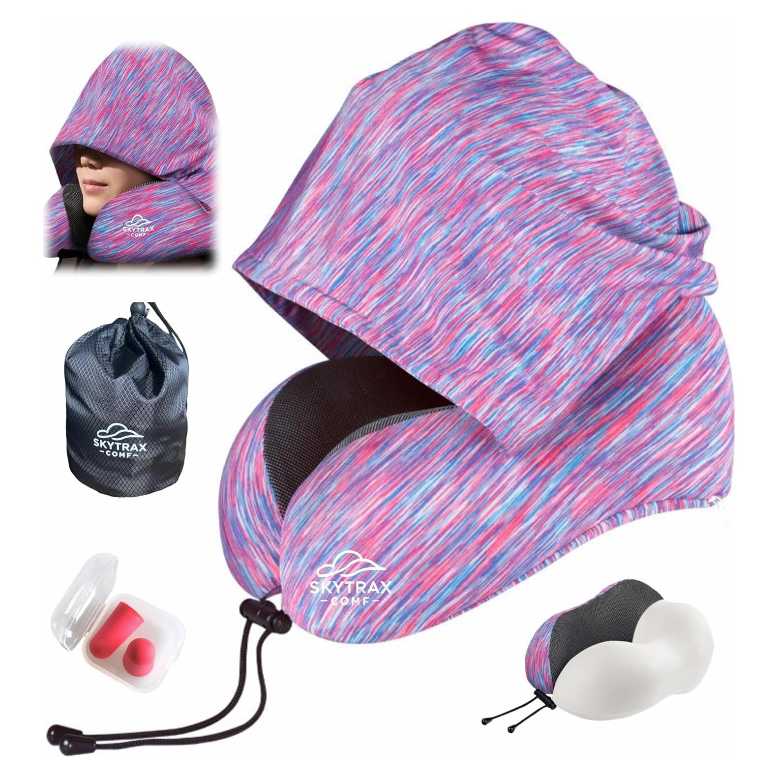 Almohada de Viaje con Capucha SKYTRAX COMF Espuma de Memoria