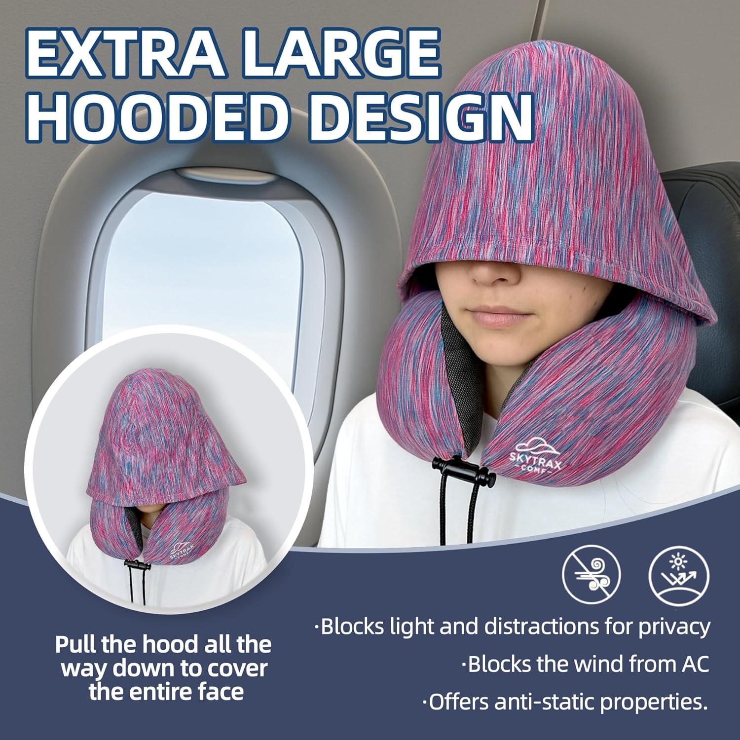 Almohada de Viaje con Capucha SKYTRAX COMF Espuma de Memoria