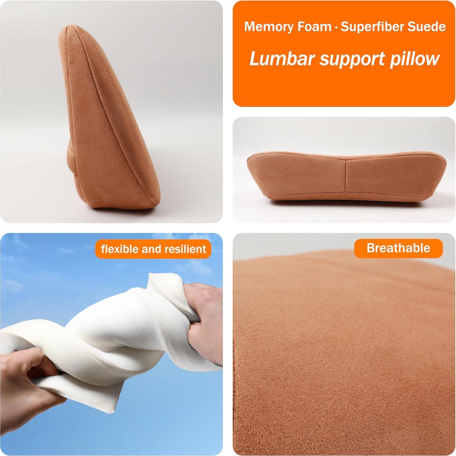 Almohada Lumbar POKSRI Suede de Superfibra 39x22 cm