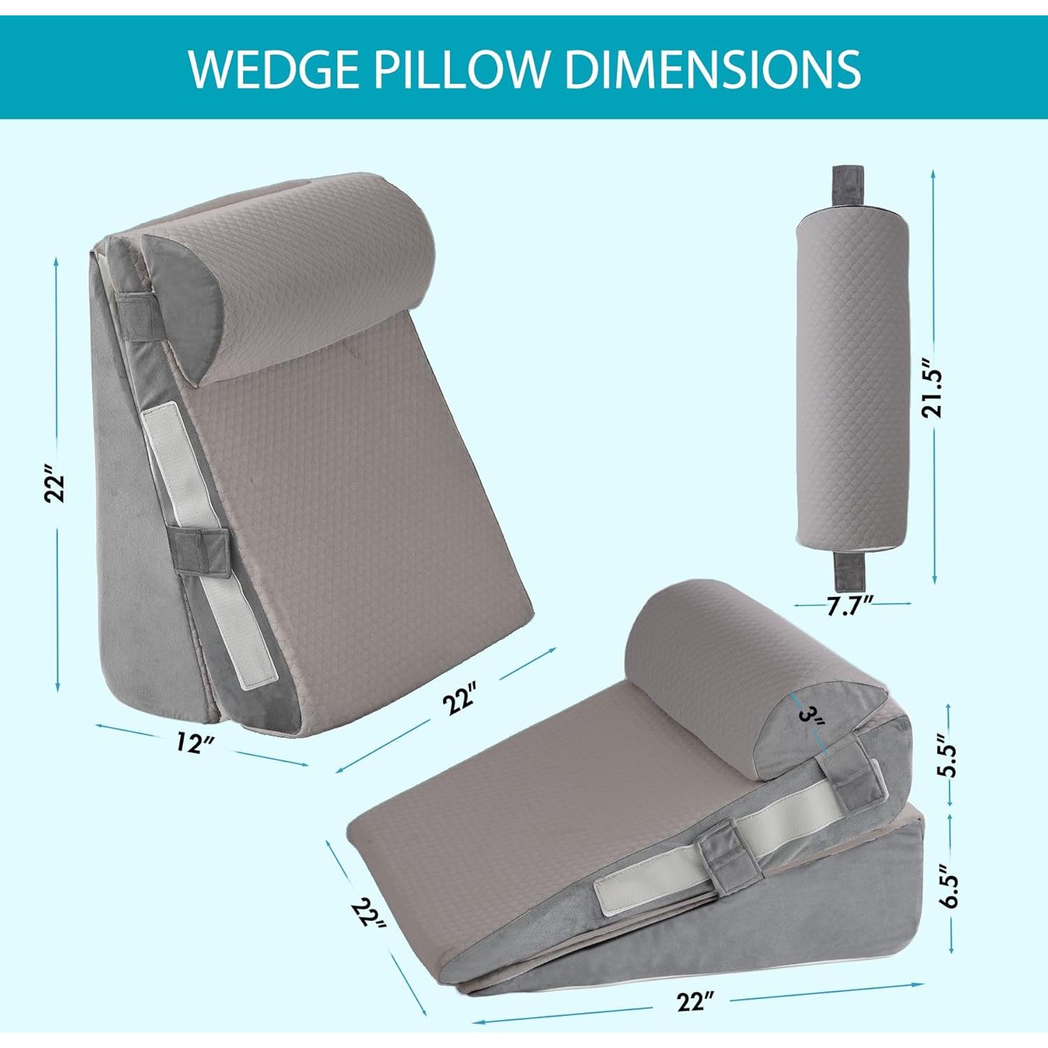 Juego de 3 almohadas en cuña WGAKCED para reflujo y dolor