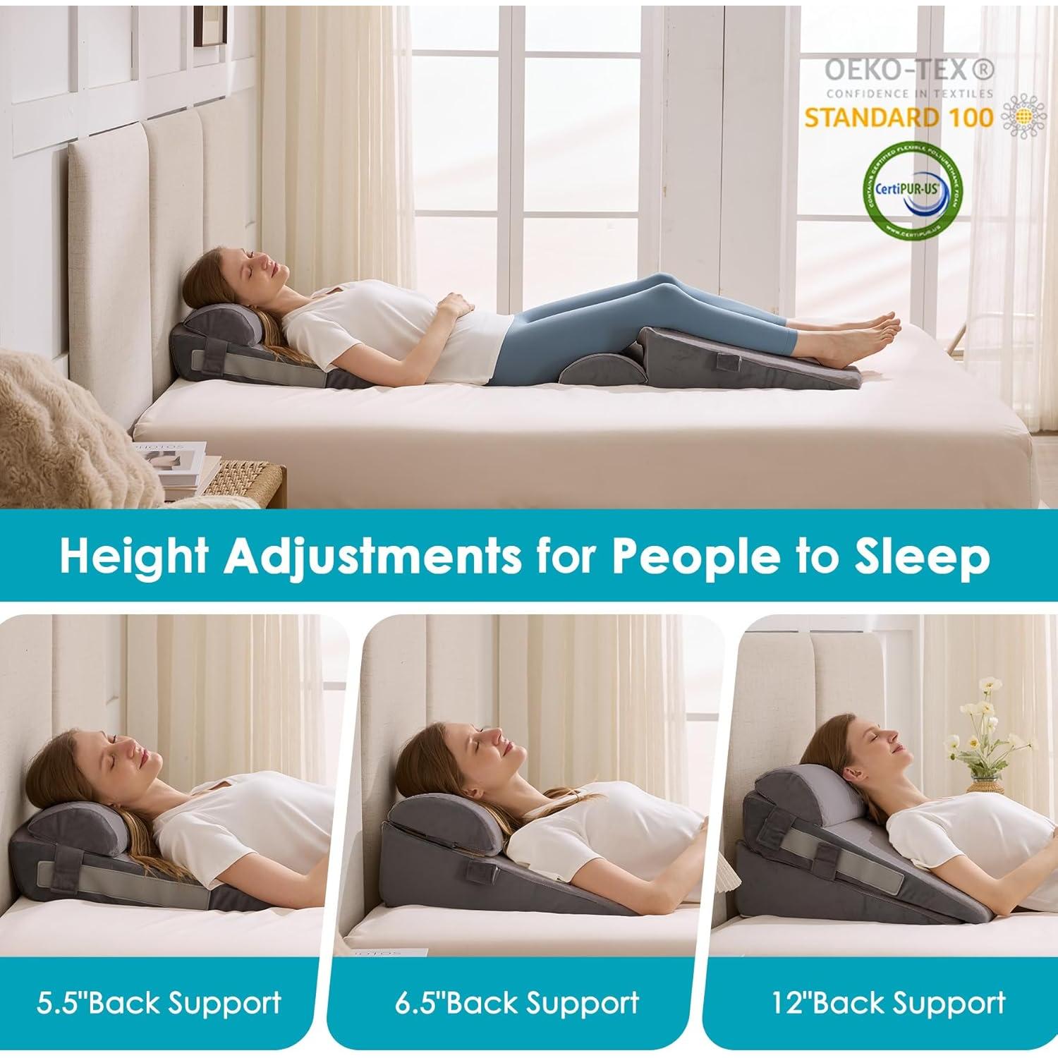 Juego de 3 almohadas en cuña WGAKCED para reflujo y dolor