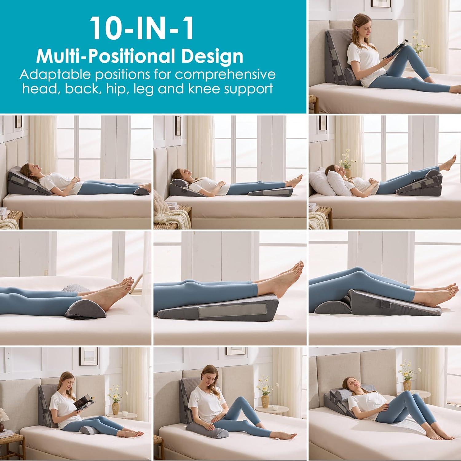 Juego de 3 almohadas en cuña WGAKCED para reflujo y dolor