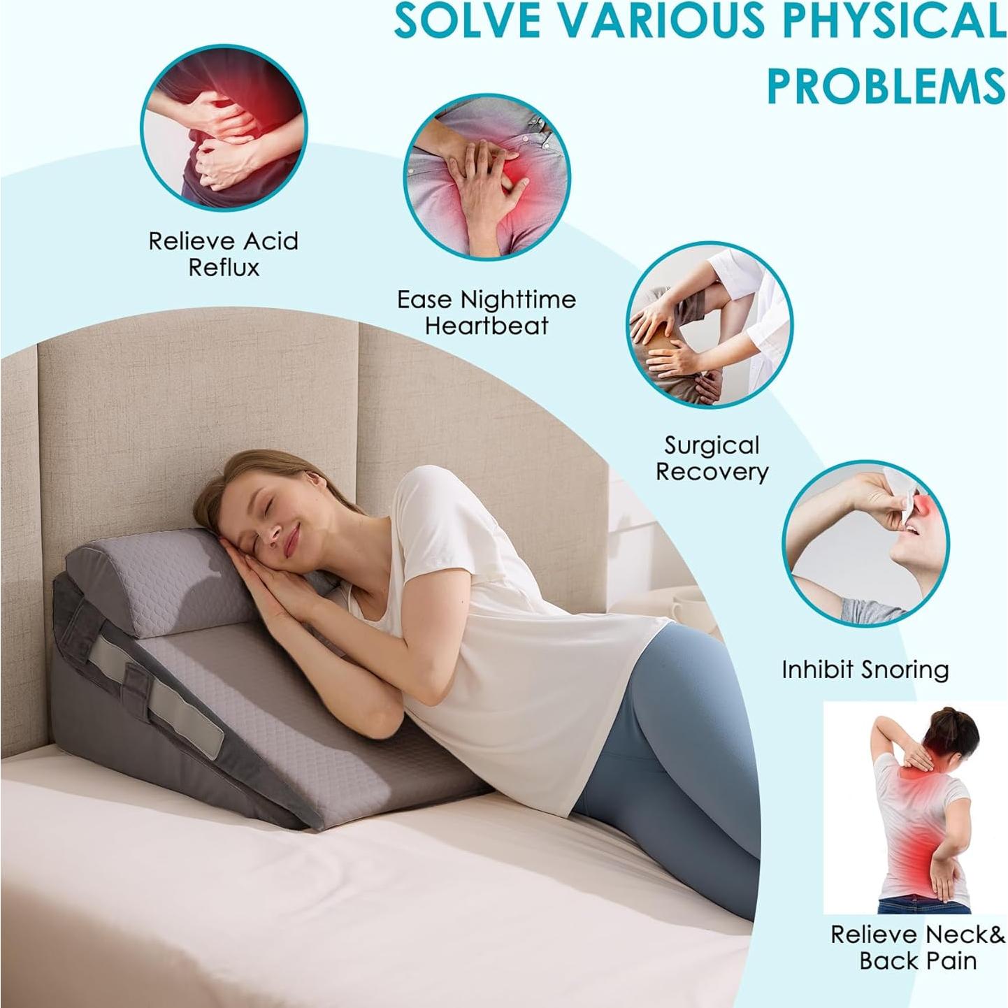 Juego de 3 almohadas en cuña WGAKCED para reflujo y dolor