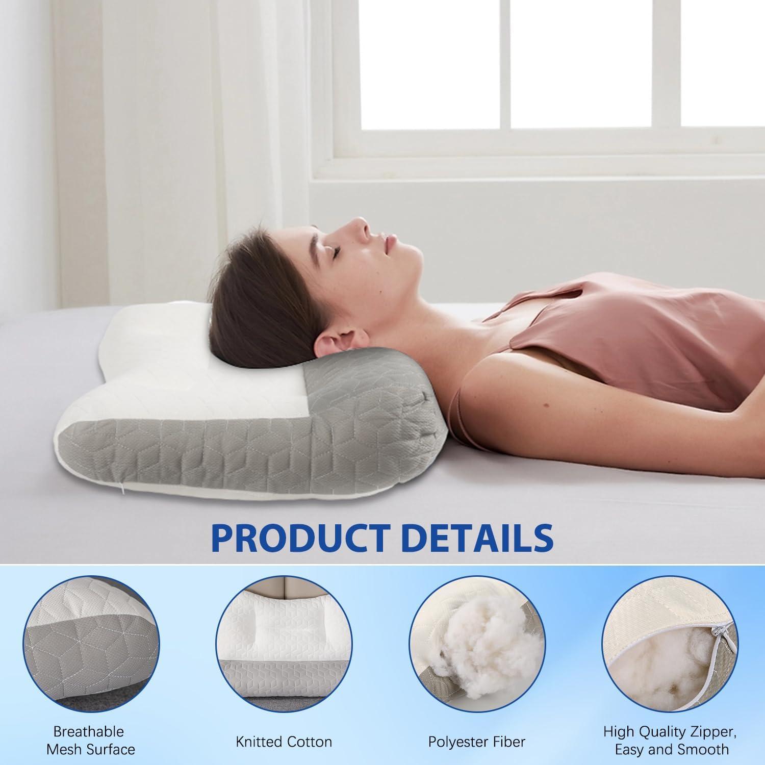 Almohada Ergonómica Satasiam para el Cuello - Soporte Cervical Gris