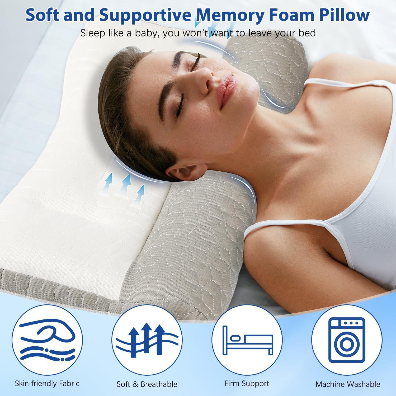 Almohada Ergonómica Satasiam para el Cuello - Soporte Cervical Gris